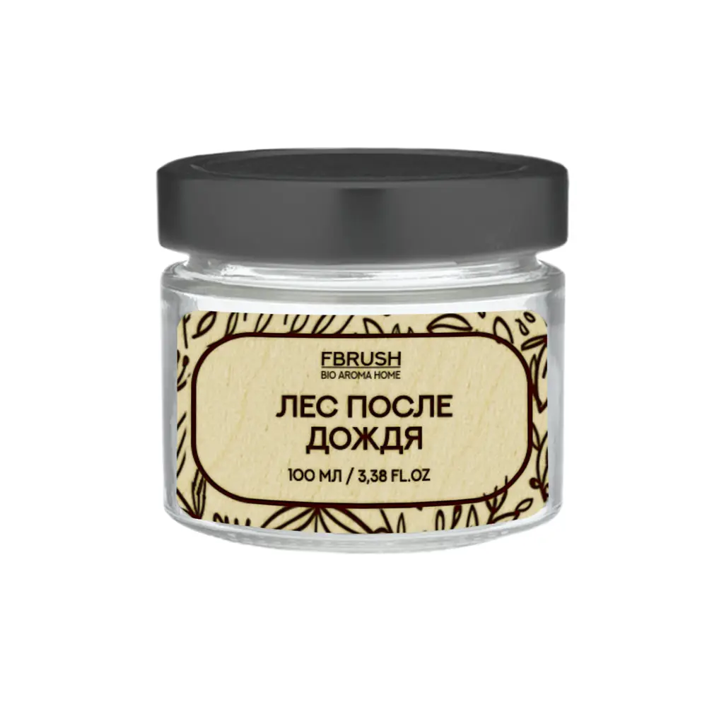 Свеча ароматизированная в стекле Лес после дождя SBIO100-5 коричневая 6 см FBRUSH STLM-2086672 - Вид №3