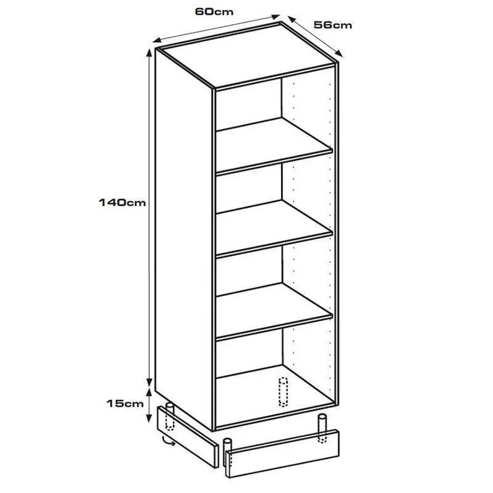 Колонка напольная 60x140x56 см, ЛДСП, цвет белый 82240156 STLM-2013746 DELINIA  - Вид №4