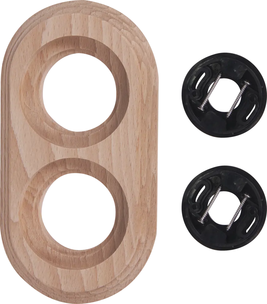 ELECTRALINE Рамка для розеток деревянная натурель бежевая 82063851