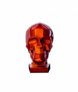 Статуэтка декоративная гипсовая 25х20х30 см тициановый "Череп" ICON DESIGNE  178169 Красный