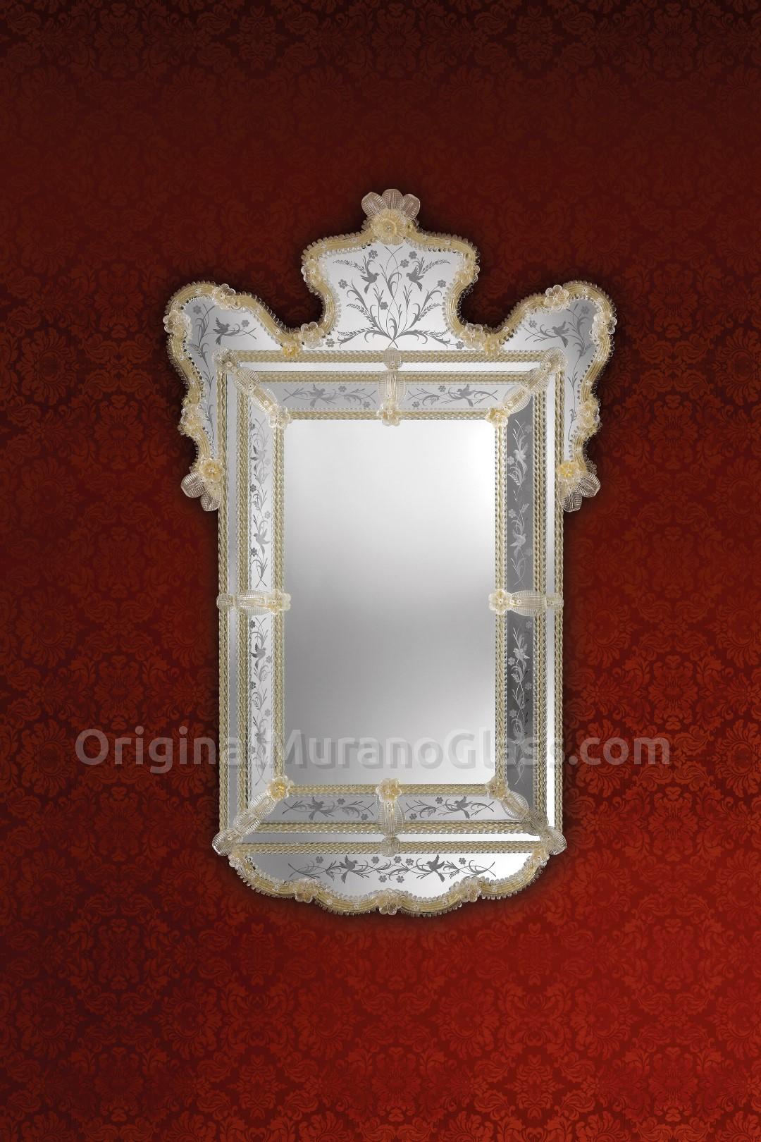 856 ORIGINALMURANOGLASS Венецианское зеркало Scarpa - муранское стекло OMG  см  - Вид №1