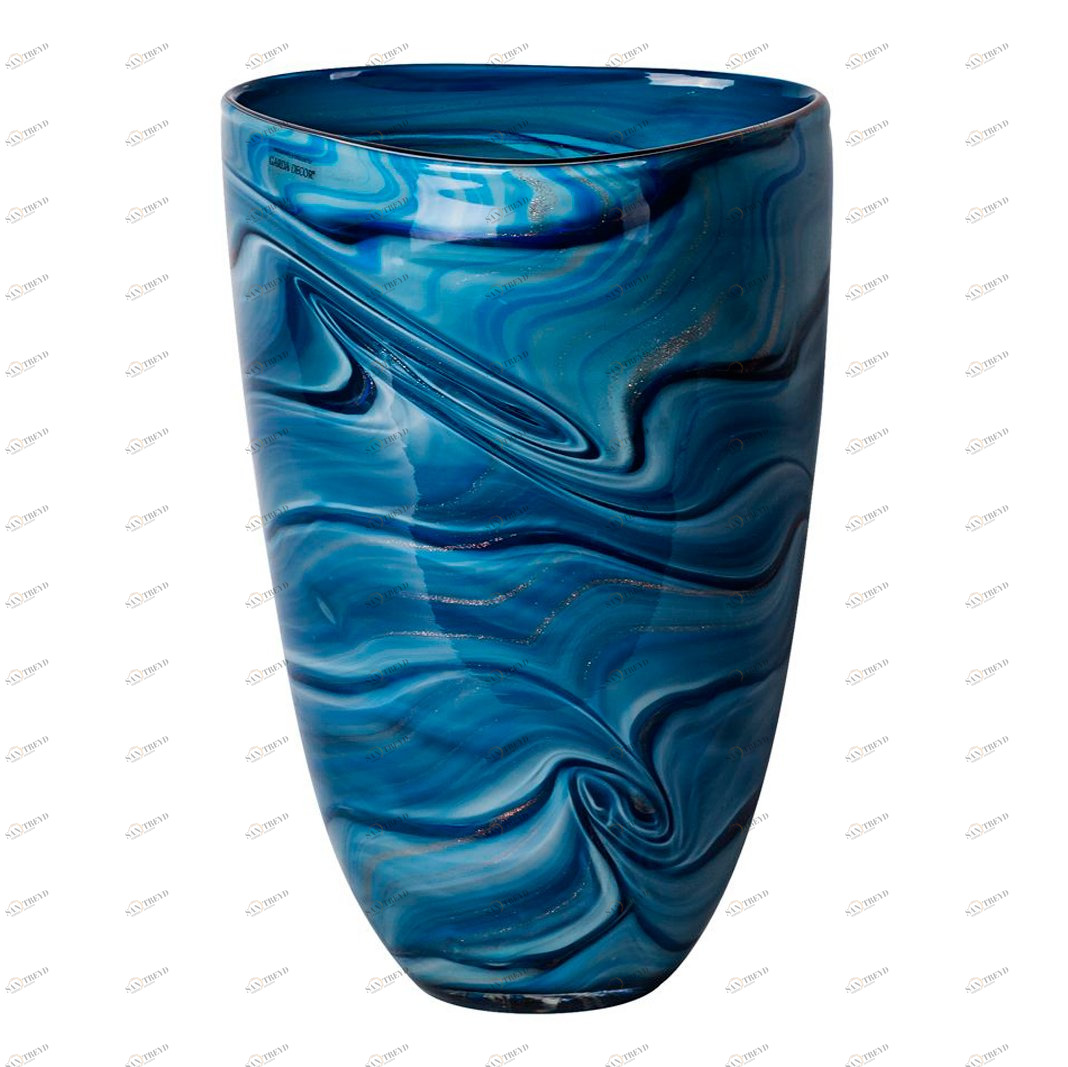Ваза для цветов стеклянная синяя 29 см GARDA DECOR - 352252 Синий 