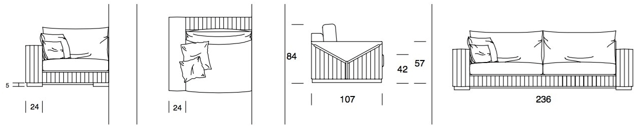 Former In Italia 3-х местный бархатный диван Tivoli sun-id-1396161 - Вид №2