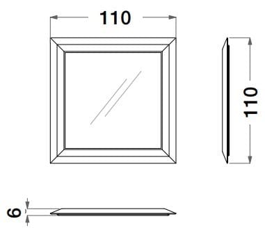 Квадратное зеркало из нубука и дерева CPRN HOMOOD Dragonfly ARCH-00080068 - Вид №2