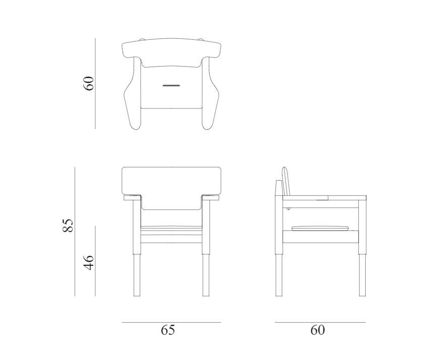 Садовое кресло из красного дерева и ткани с подлокотниками Exteta Vieste ARCH-00092458 - Вид №10
