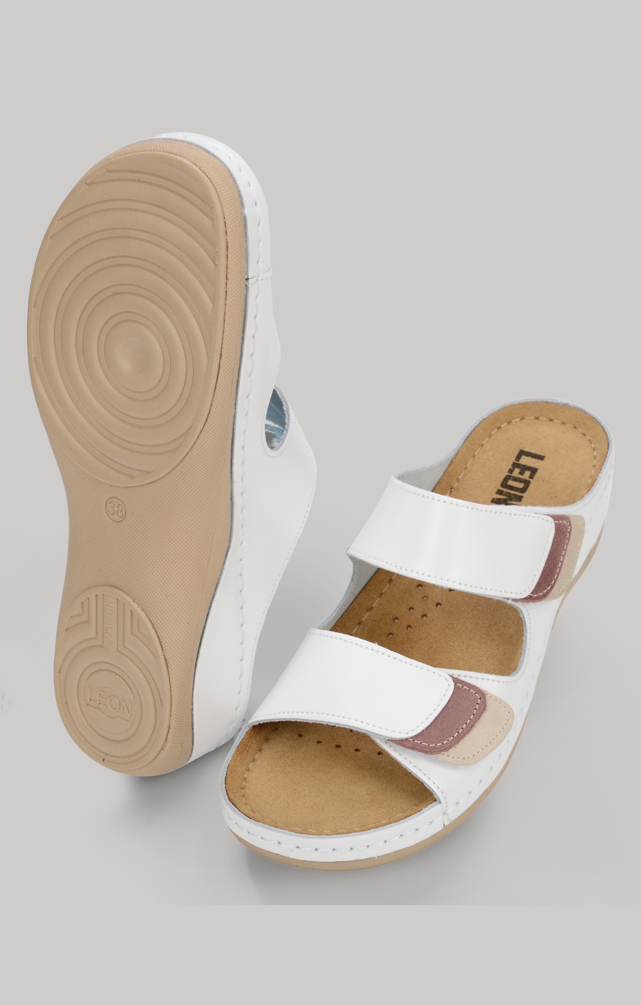 62376 Сандалии "Leon" женские белые LEON  Врач  размер 37  - Вид №1