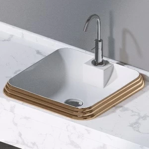 L610255 Накладная раковина под столешницу  квадратная A. e T. Italia GLASS