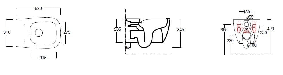 Керамический подвесной туалет Alice Ceramica Wunder ARCH-00110200 - Вид №3