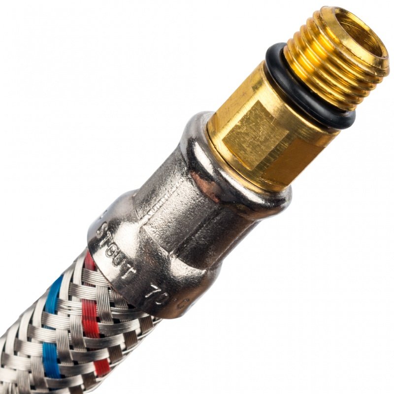 Гибкая подводка для воды M10 (35 мм) х 3/8 BP STOUT - 400 мм SHF0035351010 - Вид №1