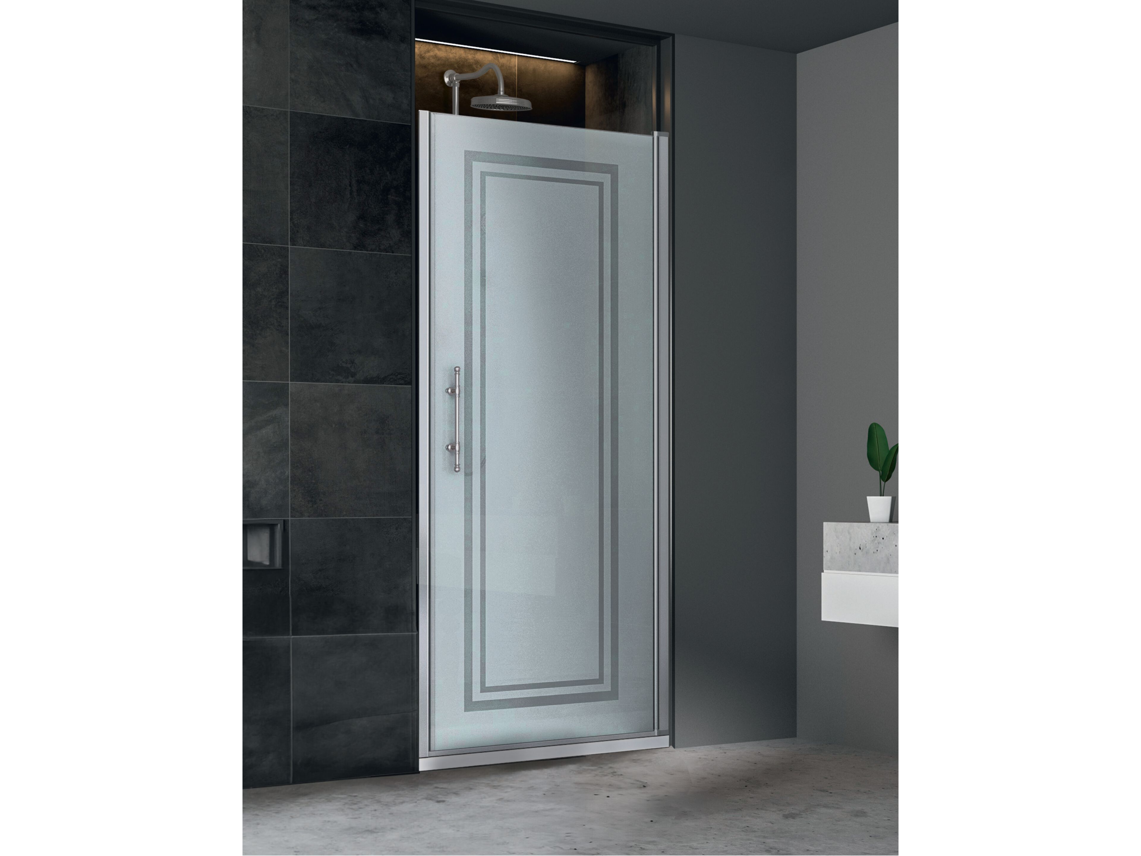 Хрустальная ниша душевая кабина с распашной дверью Metidea декор ARCH-00027029