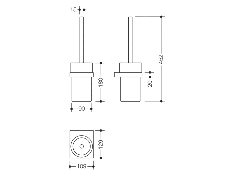 100.20.10045 Набор туалетных щеток HEWI System 100 | Edelstahl  - Вид №11