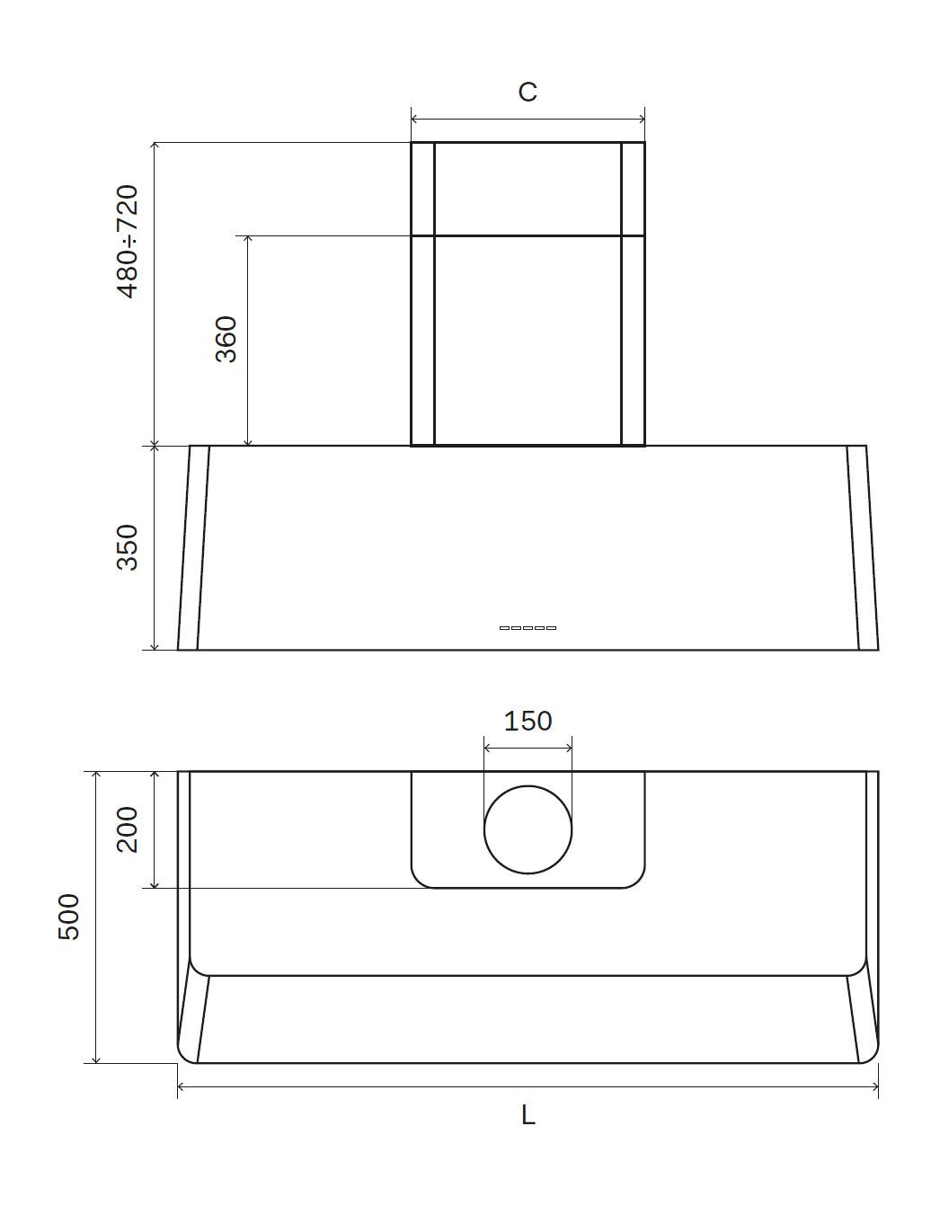 Настенный стальной вытяжной шкаф Ilve Nostalgie ARCH-00143337 - Вид №2