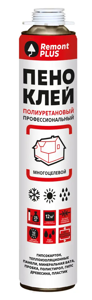 87507594 Клей-пена монтажный Remont PLUS Профессиональный для различных поверхностей 750 мл STLM-0855112
