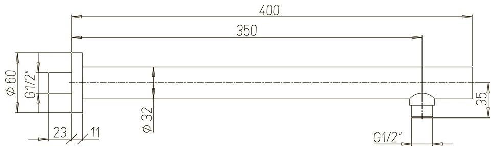 Paini 50PZ745TT35 держатель для верхнего душа  - Вид №1