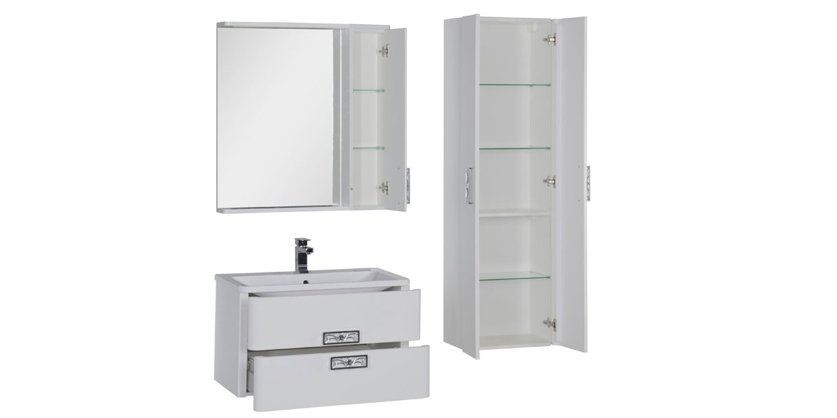 Комплект мебели Aquanet Паллада 80 белый 00175458 - Вид №2