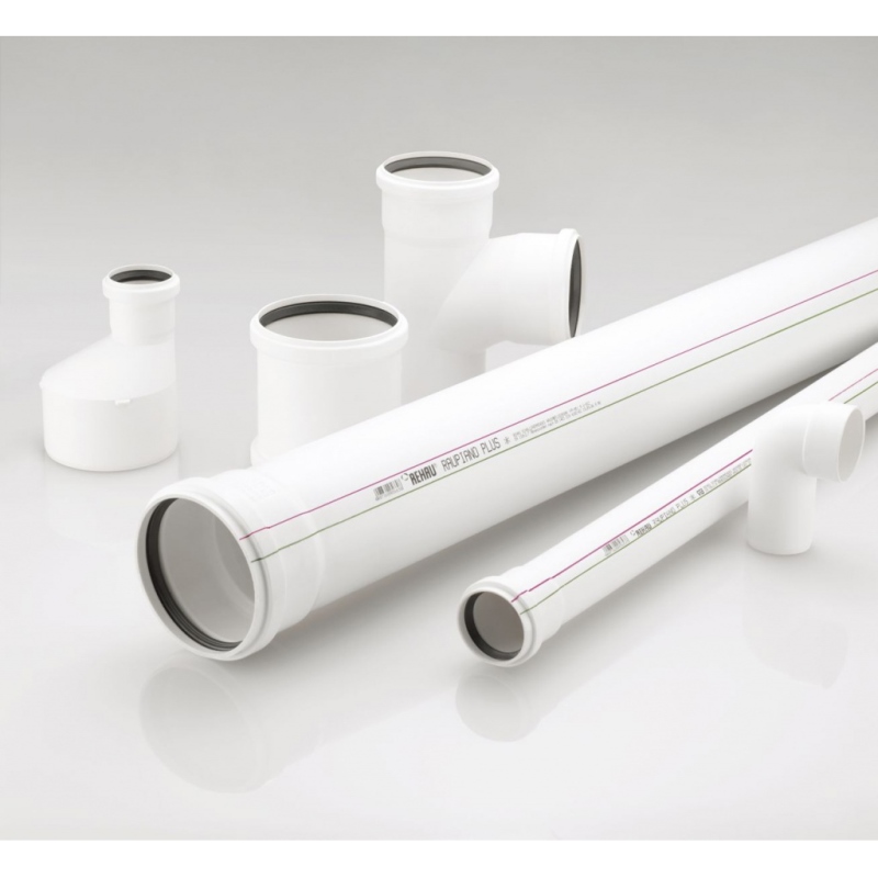 Труба канализационная PPR с раструбом REHAU 50 x 750 мм 120124 - Вид №4