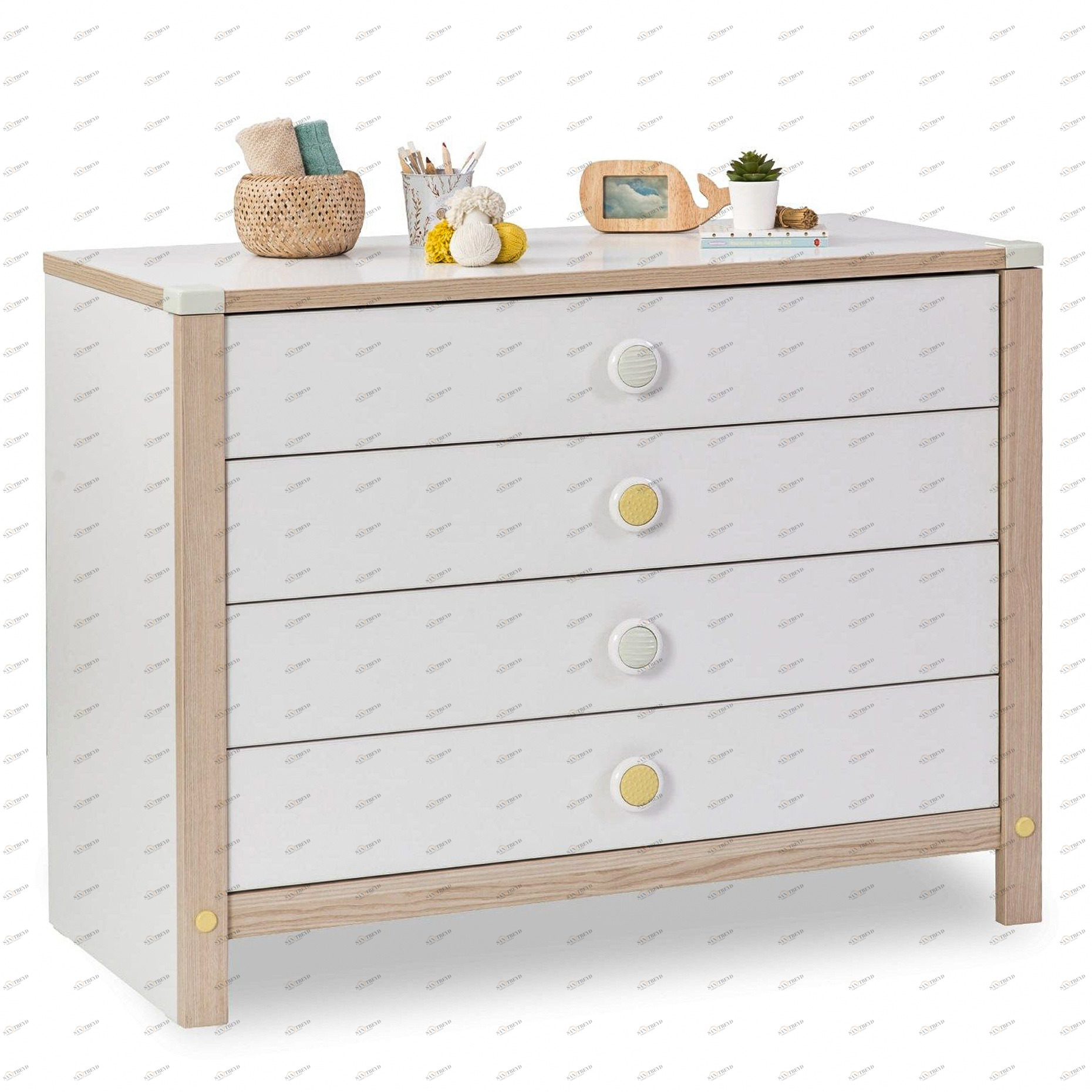 Комод детский белый с 4 ящиками Montessori CILEK MONTESSORI 00-3832248 Белый Santreyd 