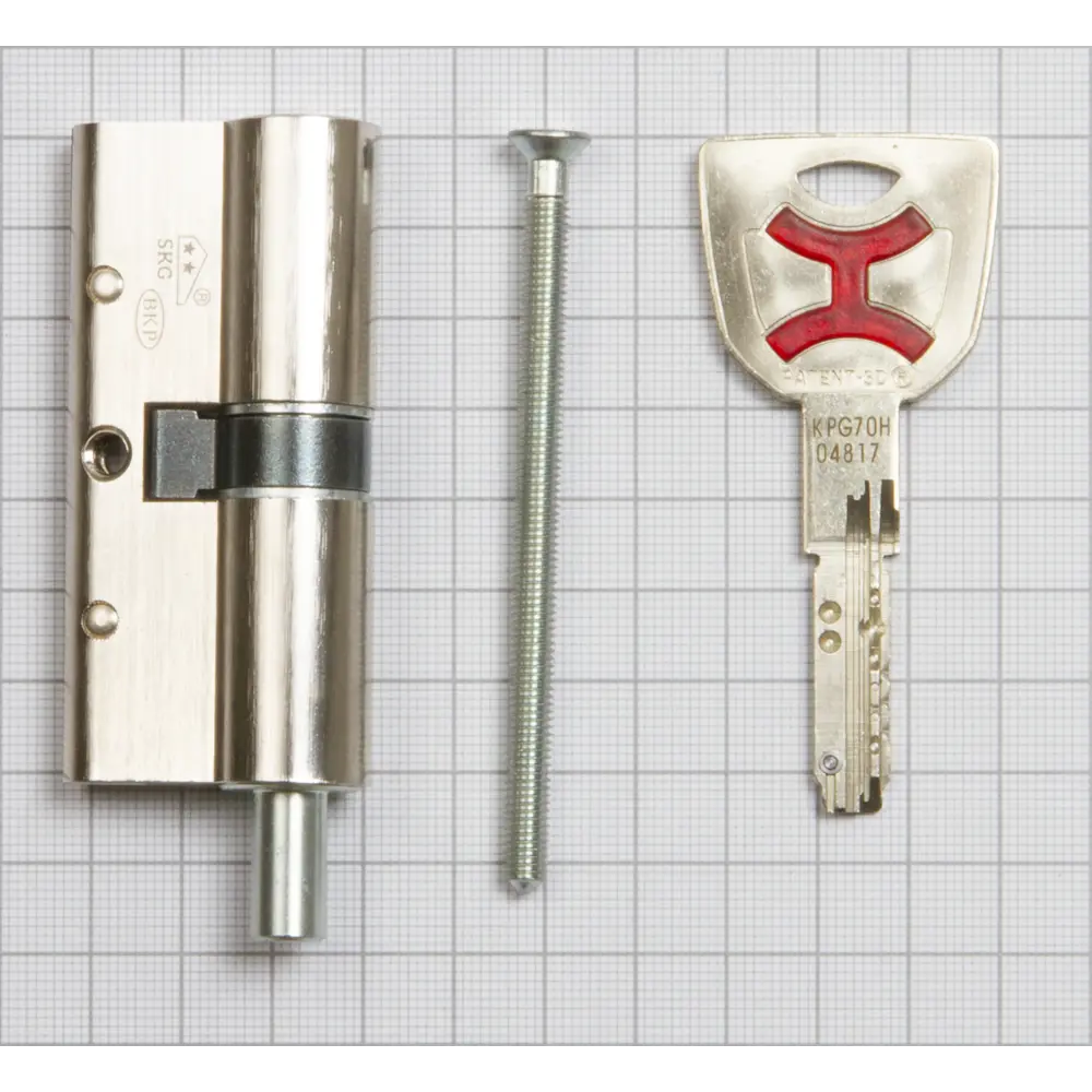 Цилиндр Cisa AP4S 0P3S2-13.12, 30x10x30 мм, ключ/шток, цвет никель, без вертушки STLM-2192168 - Вид №2