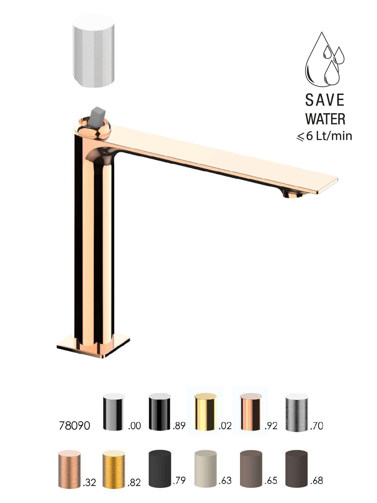 Смеситель для раковины с ограничителем расхода Rubinetterie Frattini Narciso S ARCH-00125843 - Вид №8