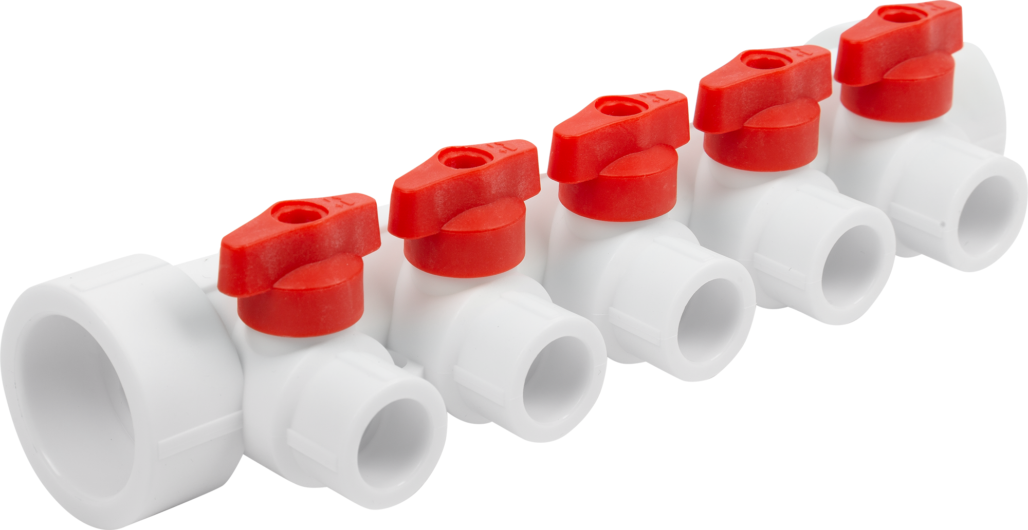 Коллектор распределительный Valfex 5 выходов с шаровыми кранами 40x20 мм 85044178 STLM-0057866 - Вид №1