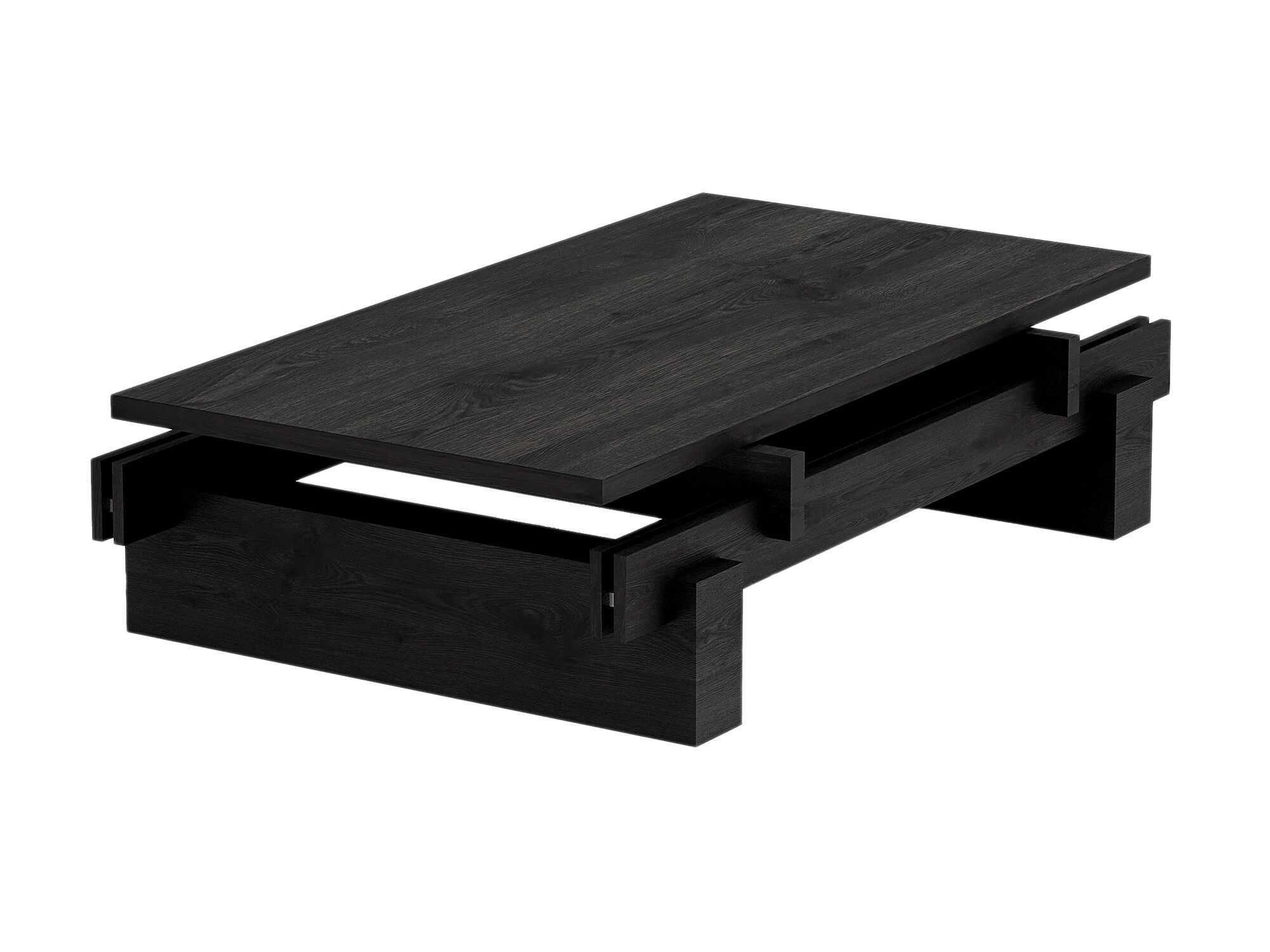 Низкий журнальный столик из дуба со стеклянной столешницей YET. Design Studio Off_Grid ARCH-00043247