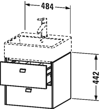 Тумбочка подвесная Brioso #BR4152 484 x 459 мм Duravit BR415204949 - Вид №1