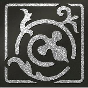 Декор Брест черный-серебро 60х60