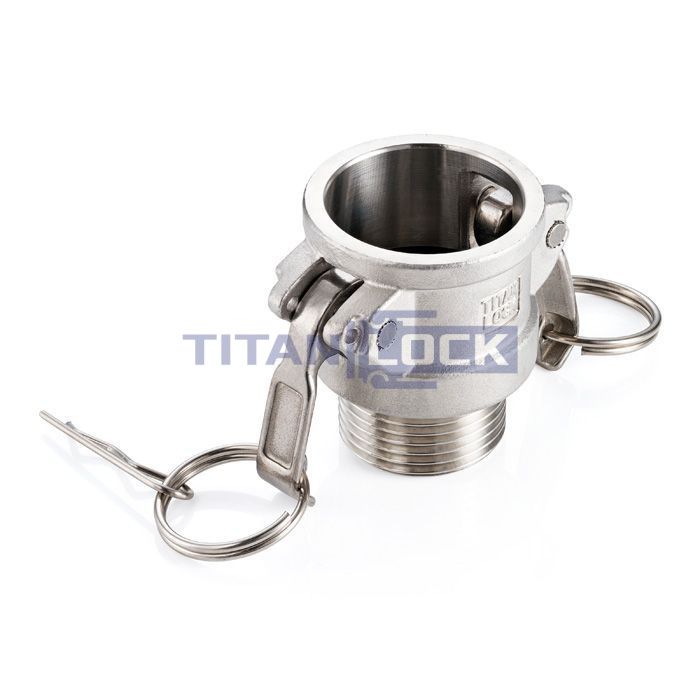 Камлок нержавеющий тип B розетка, наруж. резьба BSP 2 1/2", AISI304, TL250BSS TITAN LOCK  - Вид №5