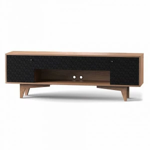 Тумба под телевизор с ящиками темная с рисунком на фасадах "Ромб" Telly BRAGIN DESIGN  256459 Черный