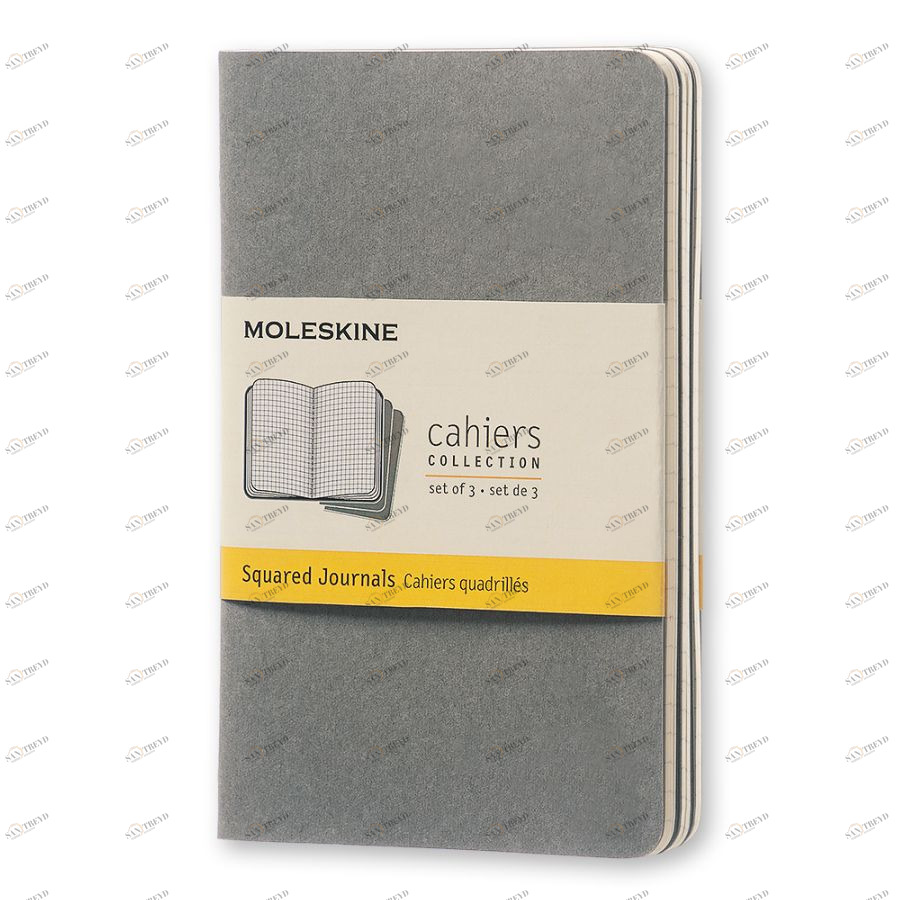Блокнот Moleskine CAHIER JOURNAL POCKET 90x140мм обложка картон 64стр. клетка серый (3шт) 394879