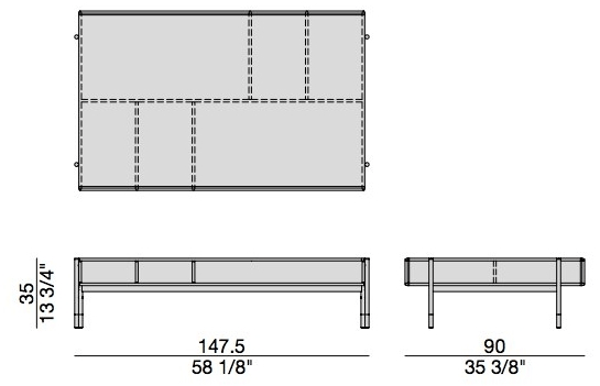 Porada Низкий прямоугольный журнальный столик из ореха каналетта Twenty sun-id-1507462 - Вид №6