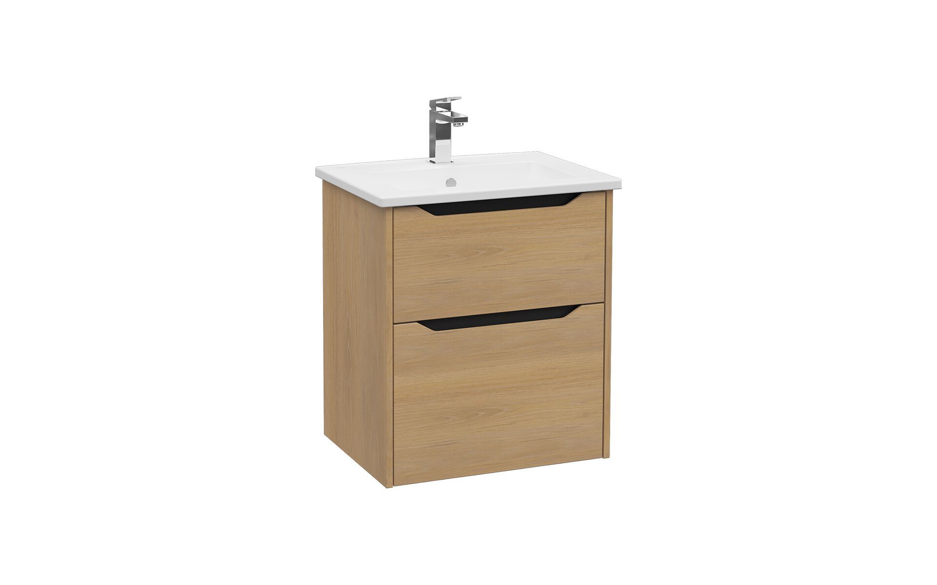 Подвесной шкаф для умывальника с ящиками со встроенной раковиной VitrA Bathrooms Integra Square ARCH-00096421 - Вид №3