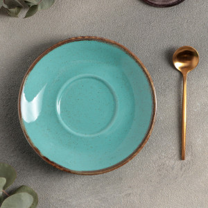 91169962 Блюдо сервировочное 16x16 см фарфор цвет бирюзовый Turquoise STLM-0508488 PORLAND