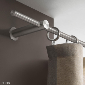 VS20-100-3600 Комплект карнизов: 360 см с 2 кронштейнами и 1 кронштейном в качестве центральной опоры (среднее расстояние от стены) PHOS