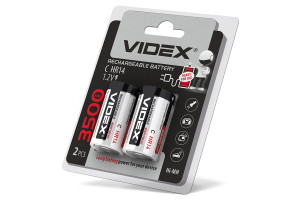 16824817 Никель-металлогидридный аккумулятор HR14/C 3500mAh 2BL LSD, низкий саморазряд VID-HR14/C-3500 Videx