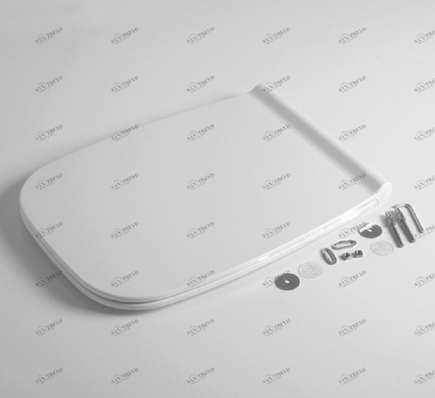 MC3301.01 Сиденье с крышкой унитаза Alice Ceramica Nur, хромированные петли, без микролифта Белый глянцевый