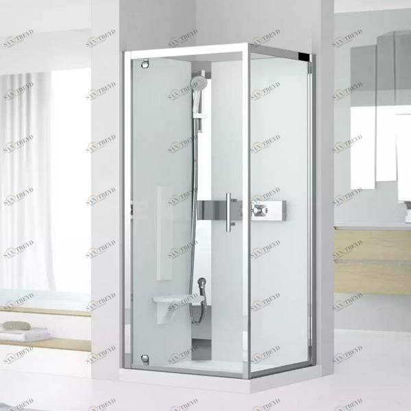 Novellini. Душевая кабина термостатическая 80x80 GF80 STANDARD с низким душевым поддоном и серебристым профилем GLAX 3 GL3GF80T1B