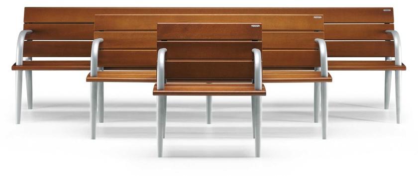 Metalco Деревянная скамья в современном стиле с подлокотниками sun-id-1349063 - Вид №1