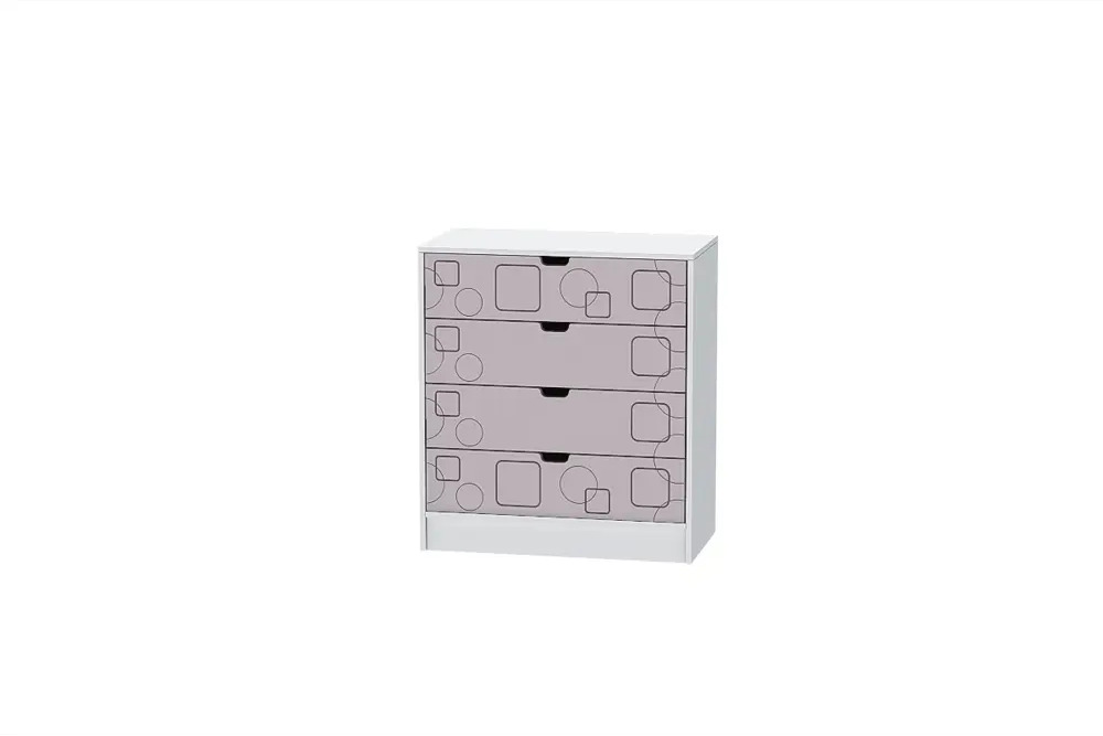 91424079 Комод Диал Бриз 4 ящика 80x45x90 см ЛДСП цвет белый/ирис STLM-1094679