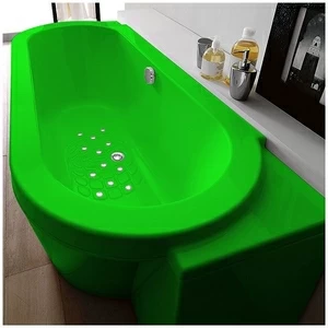 Ванна Gruppo treesse Playa V818C-SX-ZE зелёная с аэромассажем овальная угловая пристенная левая