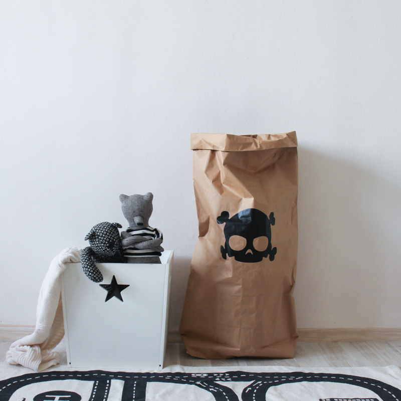 Эко-мешок для игрушек Big Skull из крафт бумаги VAMVIGVAM  282016 Белый;бежевый Santreyd  - Вид №1