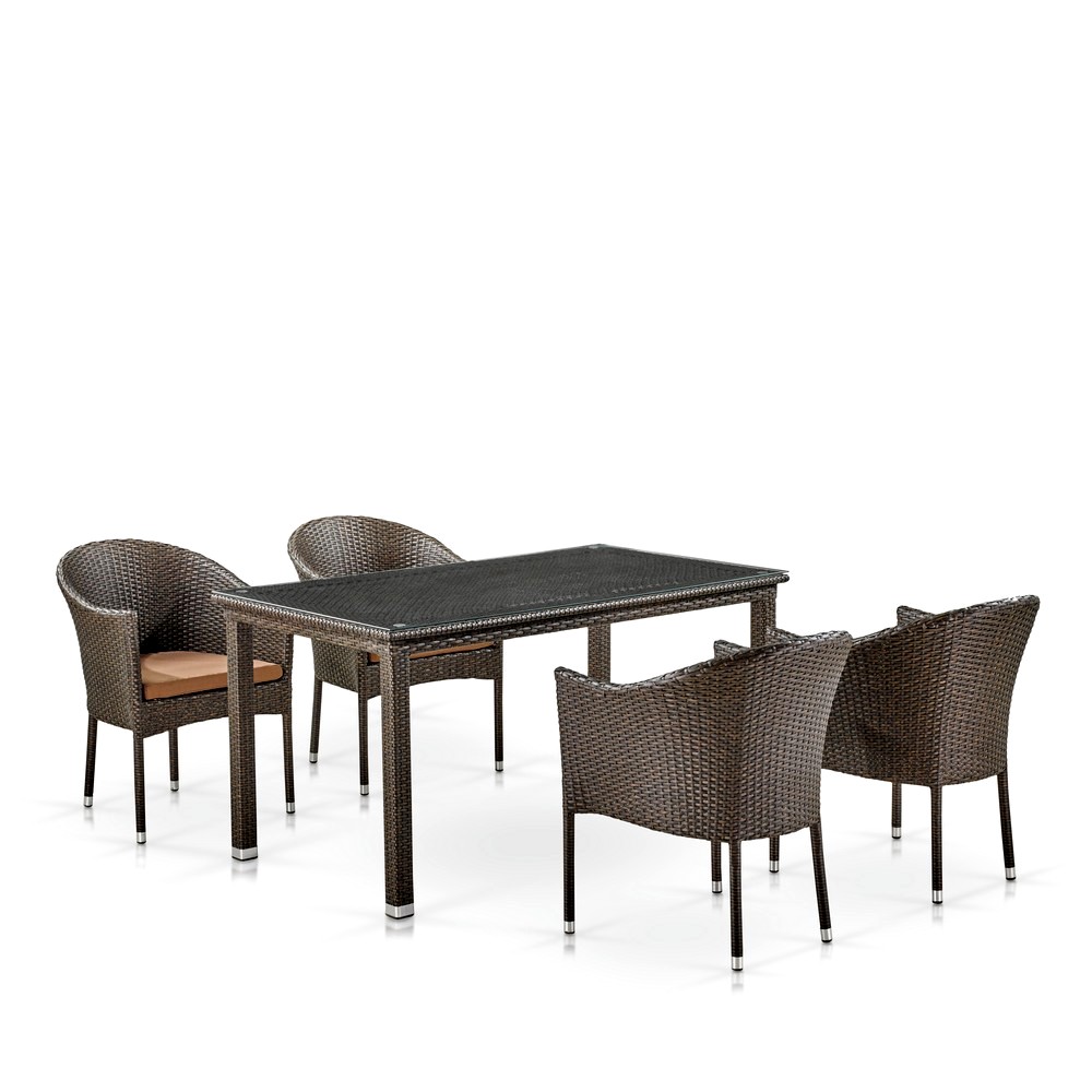 T256A/Y350A-W53 4PCS Brown Комплект плетеной мебели T256A/Y350A-W53 Brown 4Pcs Afina 