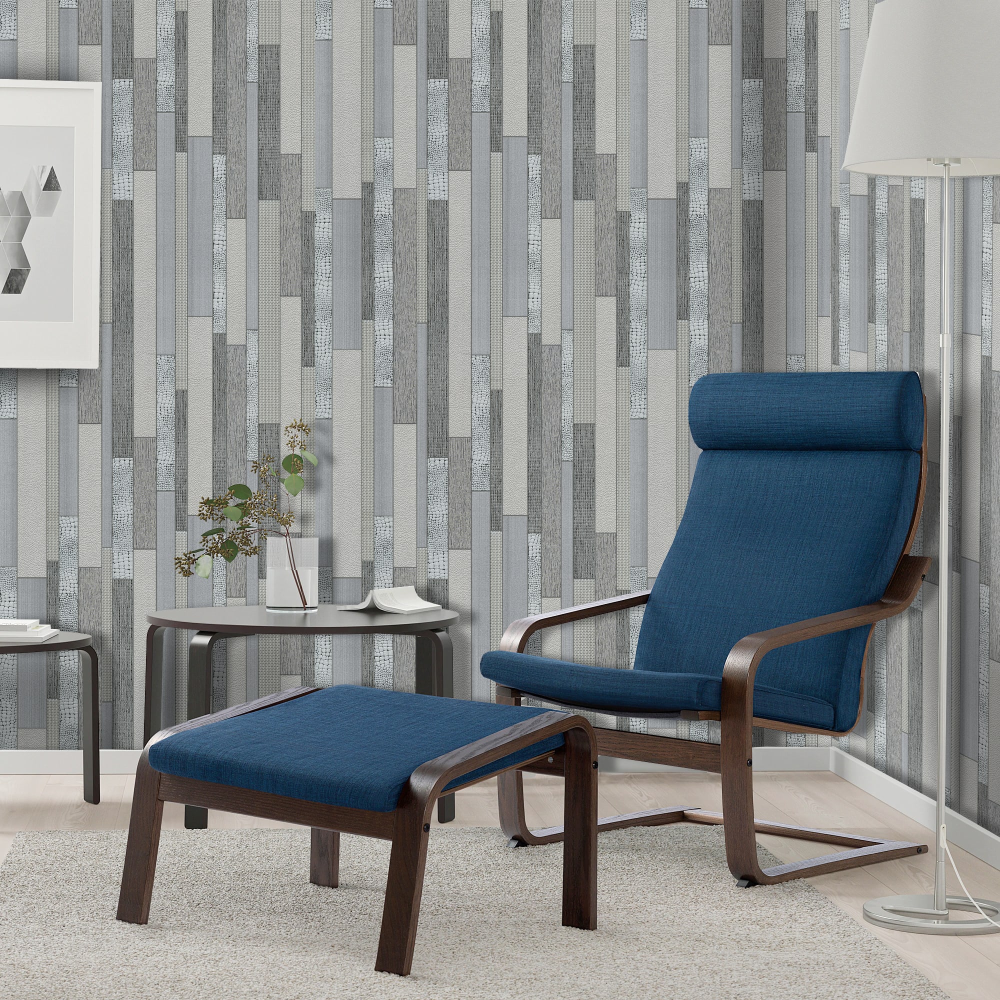 82399683 Обои виниловые серые 0.53 м 0208-5 Плитка Santreyd  - Вид №3