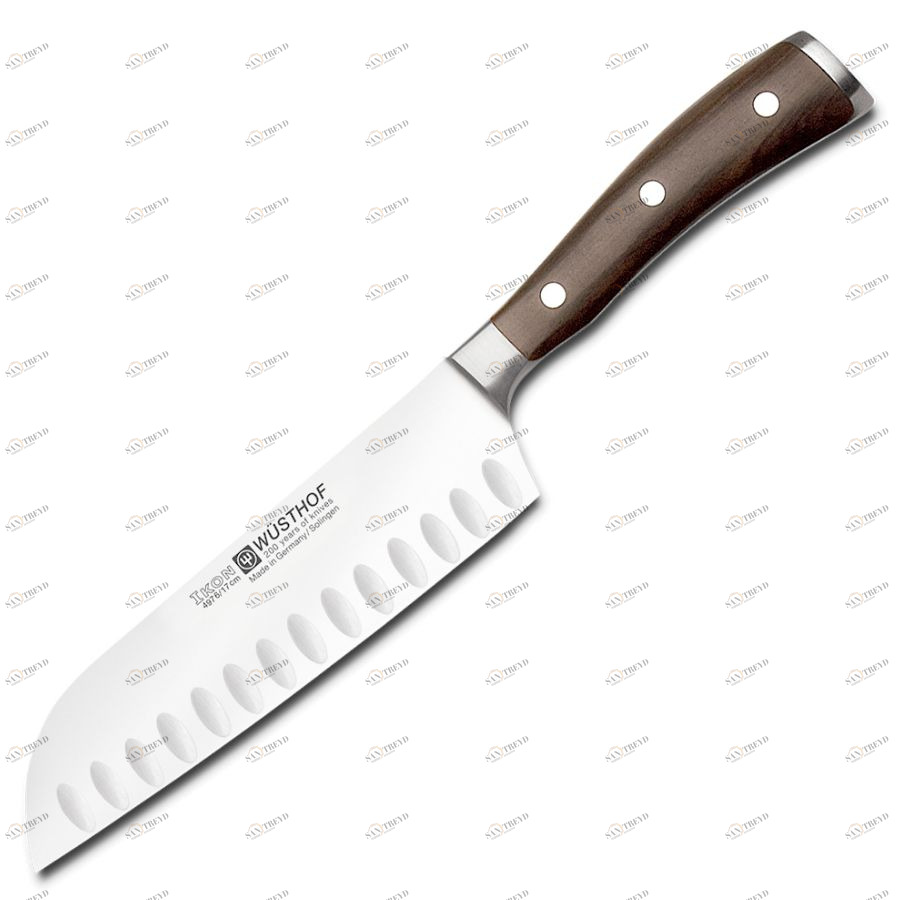 Нож кухонный японский «Шеф» Ikon с углублением на кромке, 17 см WUESTHOF W4976WUS