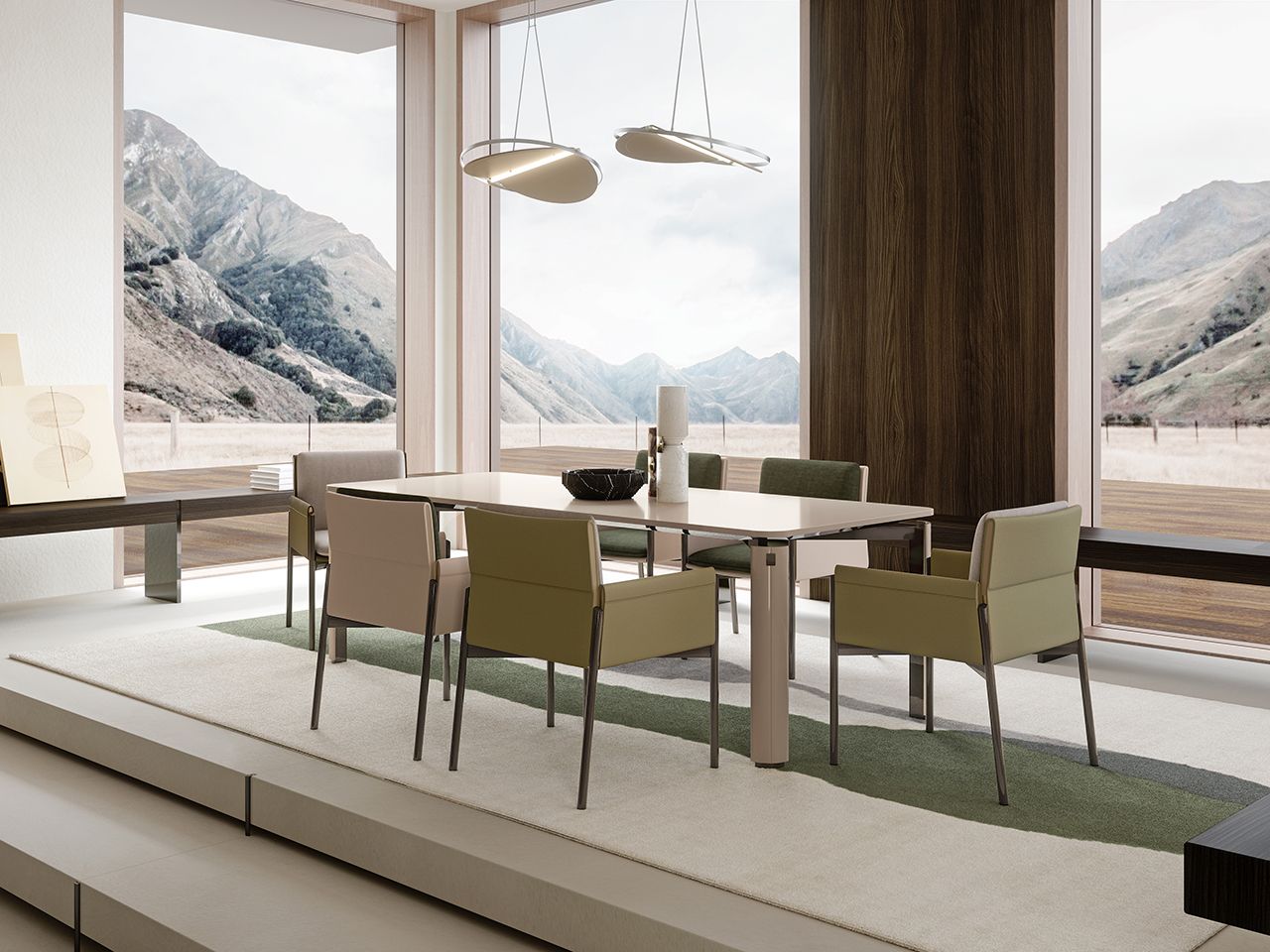 Прямоугольный металлический стол и деревянная столешница Turri ARCH-00147965 - Вид №3