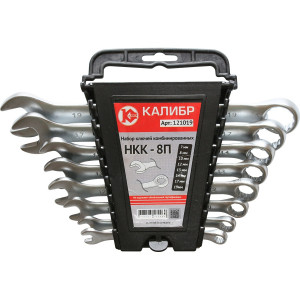 62579 Калибр Набор ключей комбинированных НКК-8П (8 штук, CrV)
