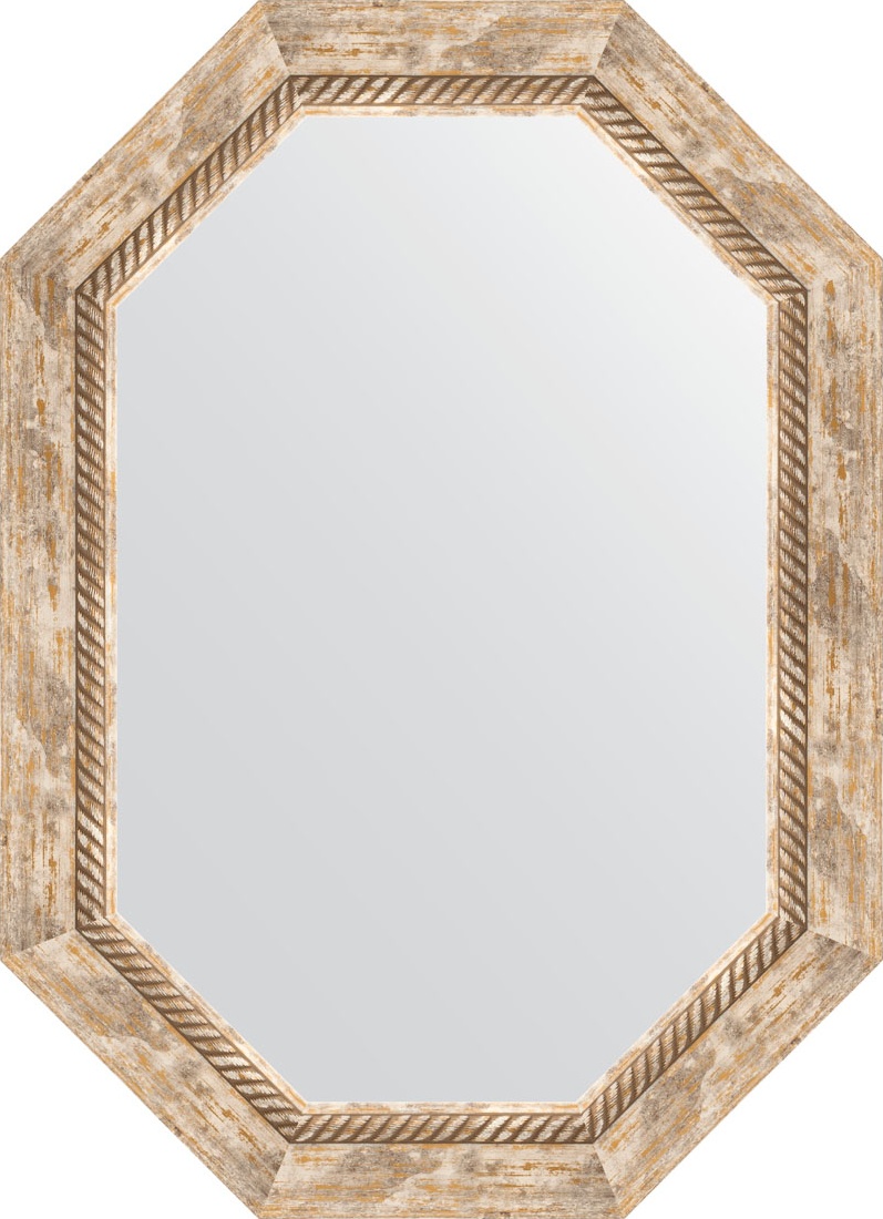 BY 7117 Зеркало в багетной раме - прованс с плетением 70 mm EVOFORM Octagon