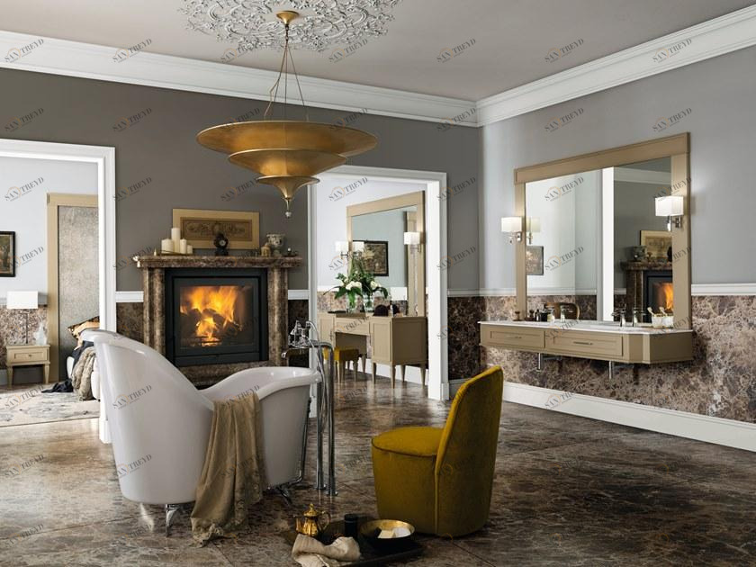 Cerasa Двойная подвесная тумба под умывальник с зеркалом York sun-id-1513638