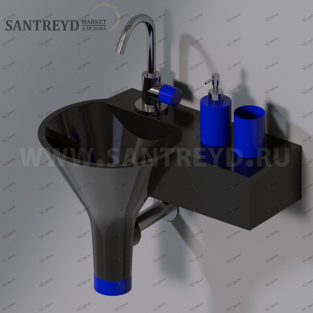 L331104KB Подвесная раковина настенная круглая A. e T. Italia IDEA черная AeT ITALIA