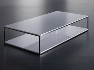 Meridiani Низкий прямоугольный журнальный столик из металла Hardy